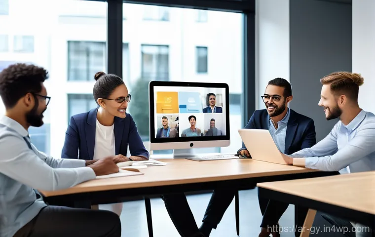 셀프 매니지드 팀의 업무 관리 시스템 구축 - **Image Prompt 1: Empowered Diverse Team in Modern Arab-Inspired Workspace**
    A high-resolution, ...