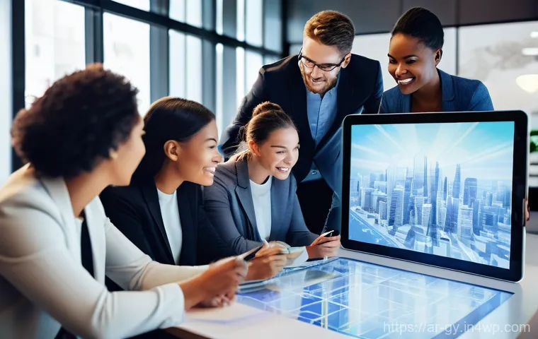 셀프 매니지드 팀의 지속 가능성 확보를 위한 전략 - **Prompt:** A vibrant, dynamic image of a diverse, professional team of adults (men and women of var...