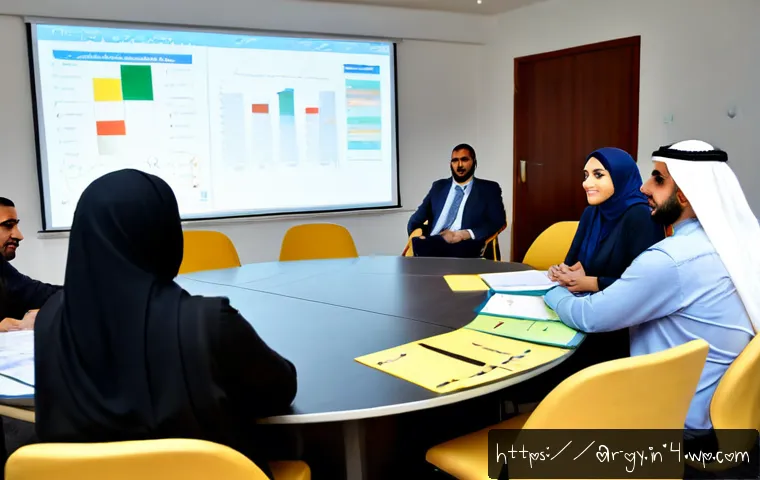 셀프 매니지드 팀 운영을 위한 리더십 개발 프로그램 - Photorealistic leadership development workshop for a self-managed team, diverse Arab professionals s...